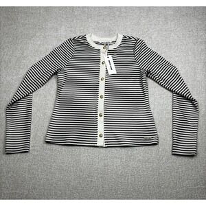 Dkny Jeans Womens Button Up Long Sleeve Sweater Stripe Size Small / S